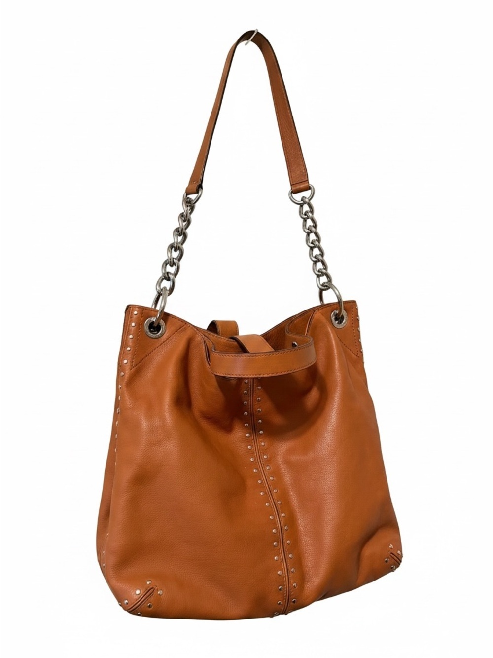 Michael Kors Tan Leather Shoulder Bag with Chain Strap - Picture 3 of 6